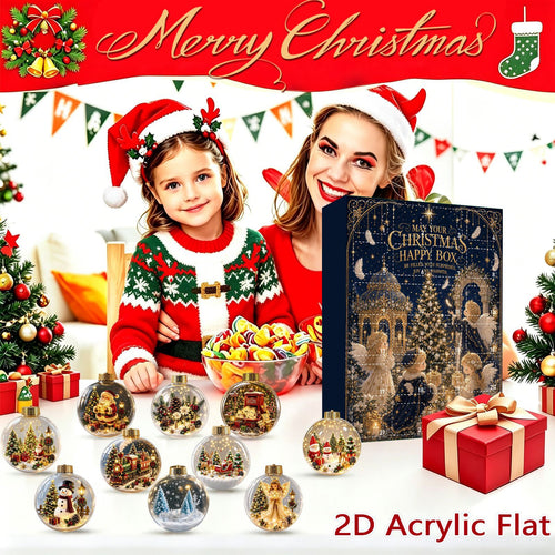 Calendario de Navidad (caja sorpresa) con adornos de acrílico