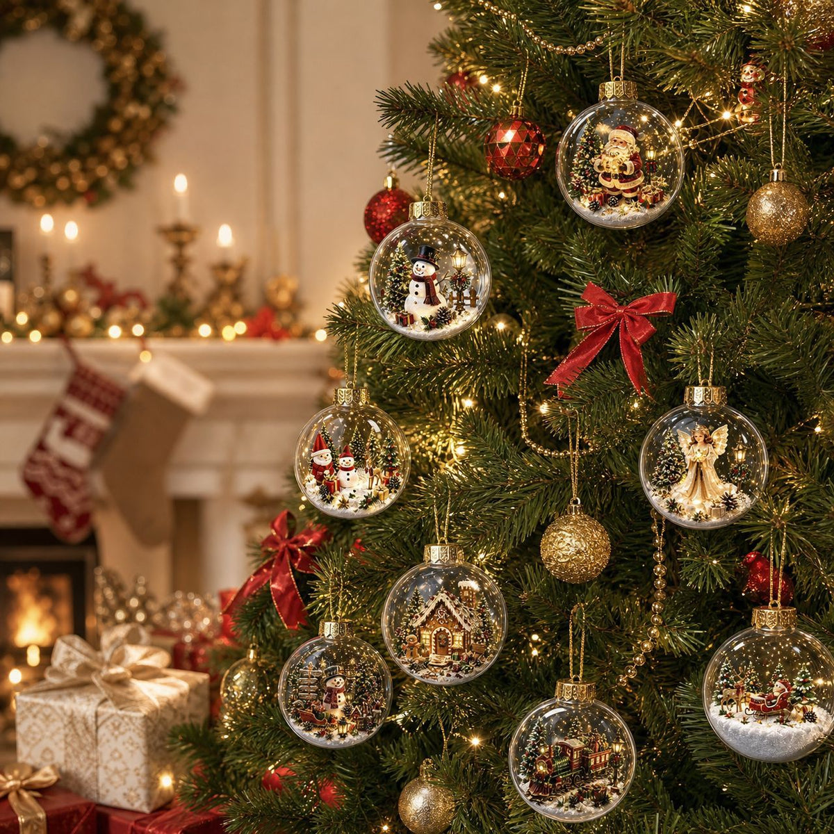 Calendario de Navidad (caja sorpresa) con adornos de acrílico